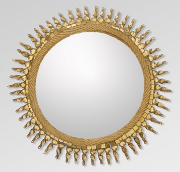 Miroir 'Soleil doré' à torsades Line Vautrin